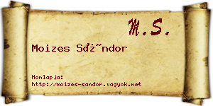 Moizes Sándor névjegykártya