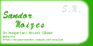 sandor moizes business card