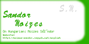 sandor moizes business card